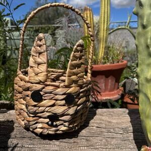 Sea Grass Woven Easter Basket. 12' Bunny Wicker basket